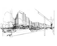 Opernplatz Berlin, Wohnhaus nahe Dt. Oper, Zeichnungen für Gutbrot