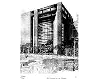 Ford Foundation, NY, Vorarbeiten zu dieser Zeichnung von Helmut Jacoby