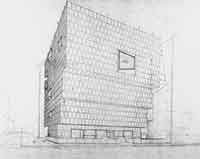 Walt Whitney Museum, NY, Architekt Marcel Breuer, Aufriss für Helmut Jacoby