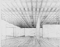 Walt Whitney Museum, NY, Architekt Marcel Breuer, Aufriss für Helmut Jacoby