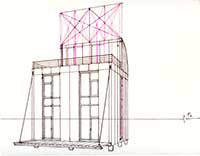 Lofthaus mit Aufrisskizze